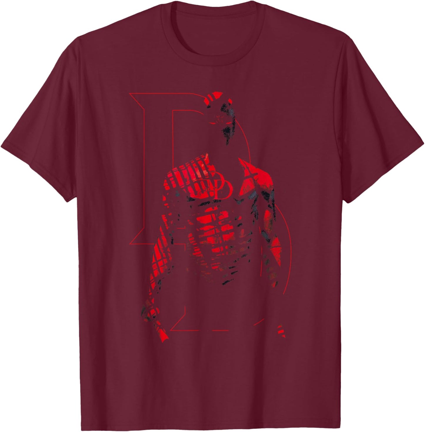 Marvel Comics Retro Daredevil in Red Shadows T-Shirt - T-Shirt | Maroon