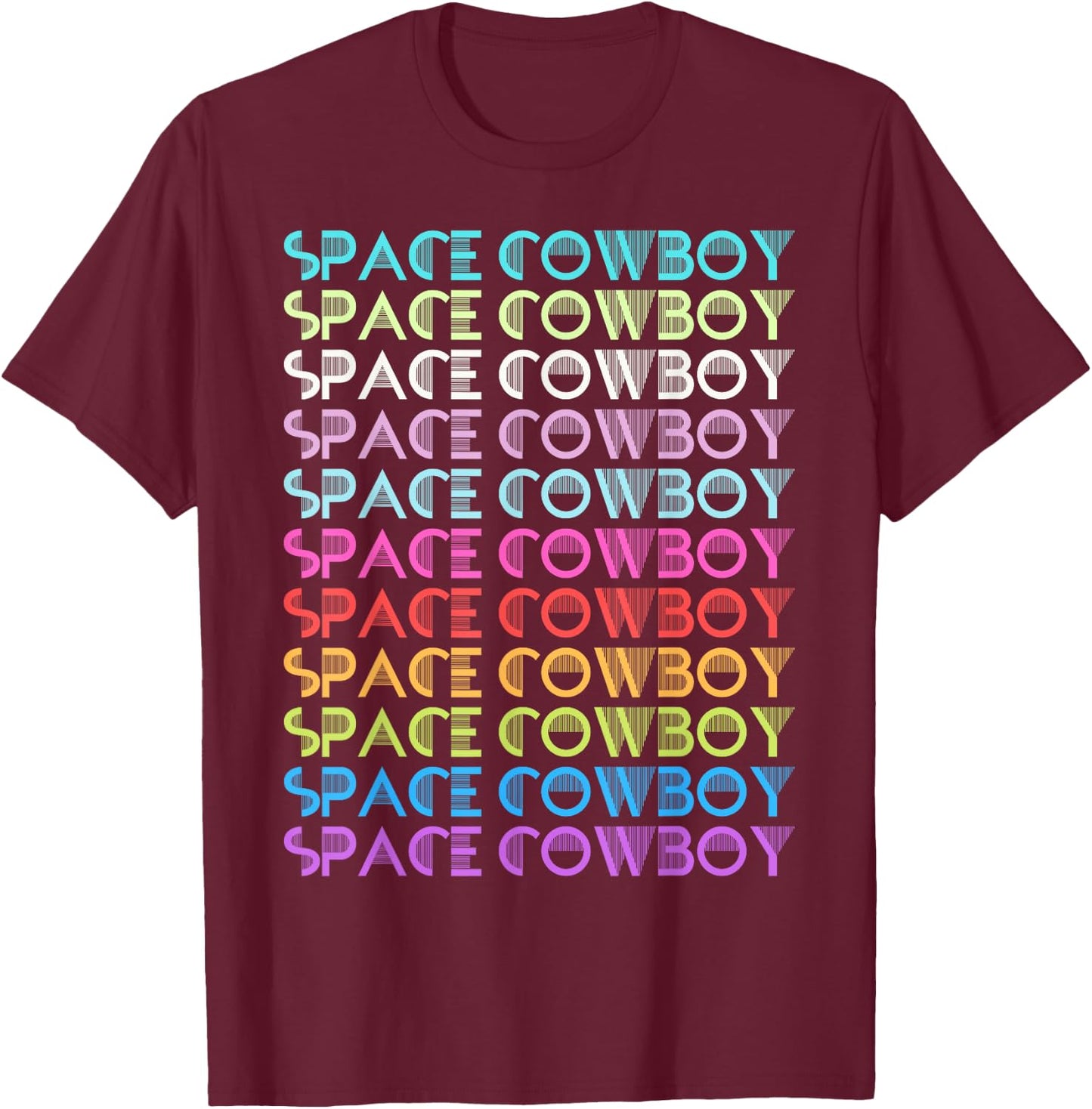 Howdy Cosmic Space Cow Boy Rodeo Country Vintage Western T-Shirt - T-Shirt | Maroon