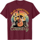 Funny Loves Country Music Country Music Festival Play Something Country -Adults Black Small Modern Classic U-Neck Short Sleeve T-Shirt - T-Shirt | Maroon