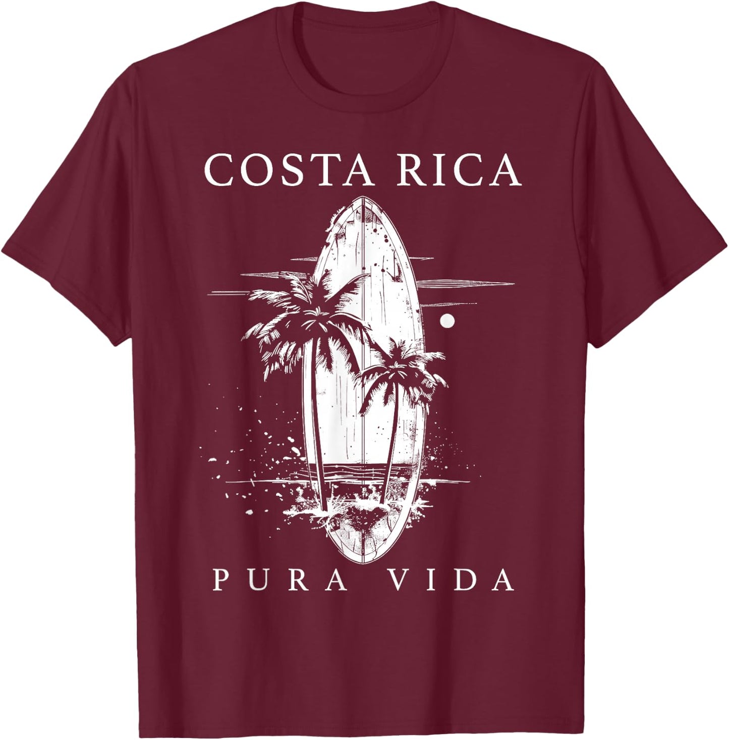 Costa Rica Surf Vintage Surfing Surfer T-Shirt - T-Shirt | Maroon