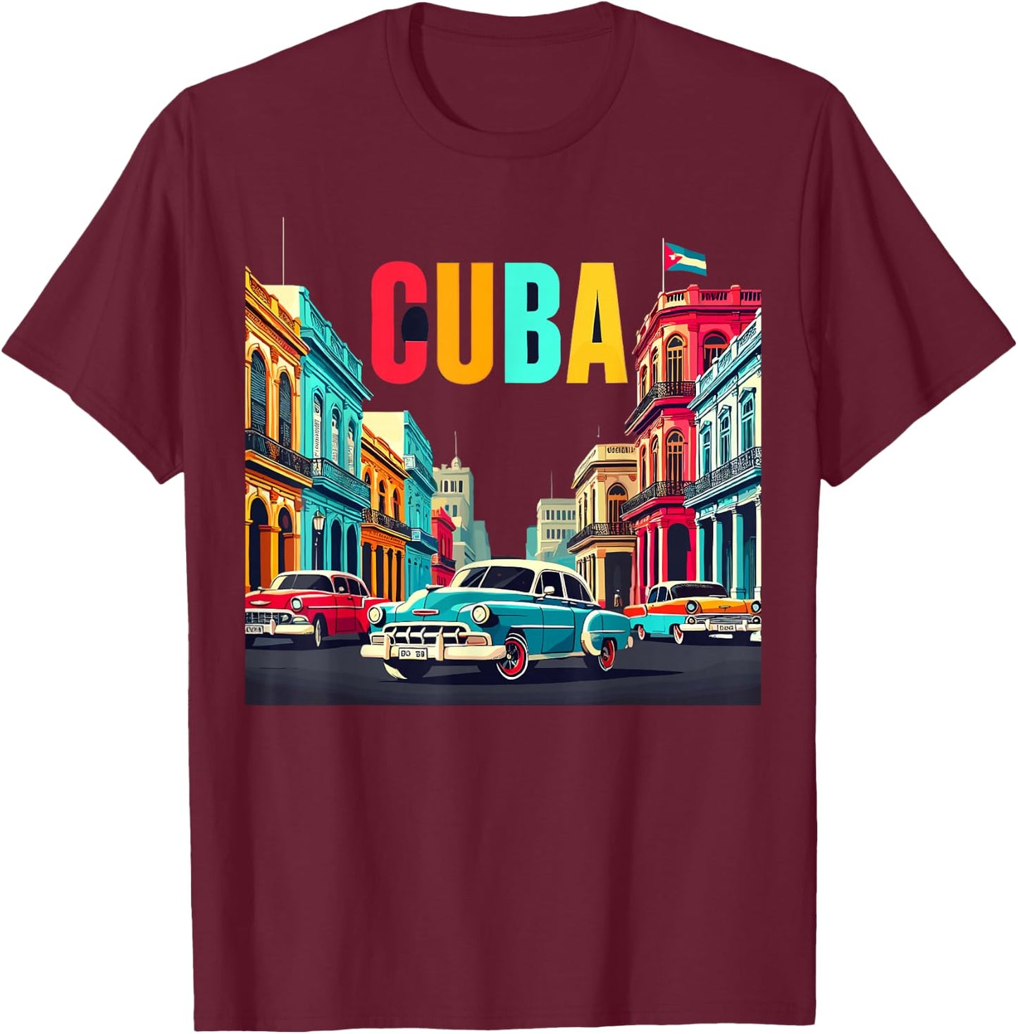 Cuba shirt 's Love Cuba Flag Design Cuban Roots T-Shirt - T-Shirt | Maroon