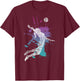 Girls Volleyball Poison Pink & Blue Server Teen Distressed T-Shirt - T-Shirt | Maroon