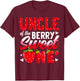 Uncle Of The Berry Sweet One Strawberry 1st Birthday T-Shirt - T-Shirt | Maroon