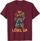 Level up Gamer Robot game controller graphic T-Shirt - T-Shirt | Maroon
