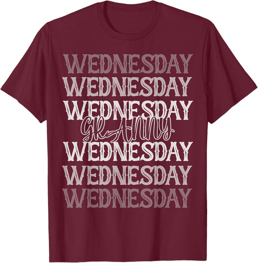 Heart Granny Grandma Mother's Day Family Christmas Wednesday T-Shirt - T-Shirt | Maroon