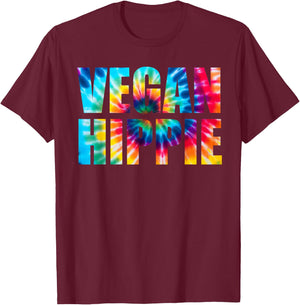 Vegan Hippie TieDye T Shirt T-Shirt - T-Shirt | Maroon