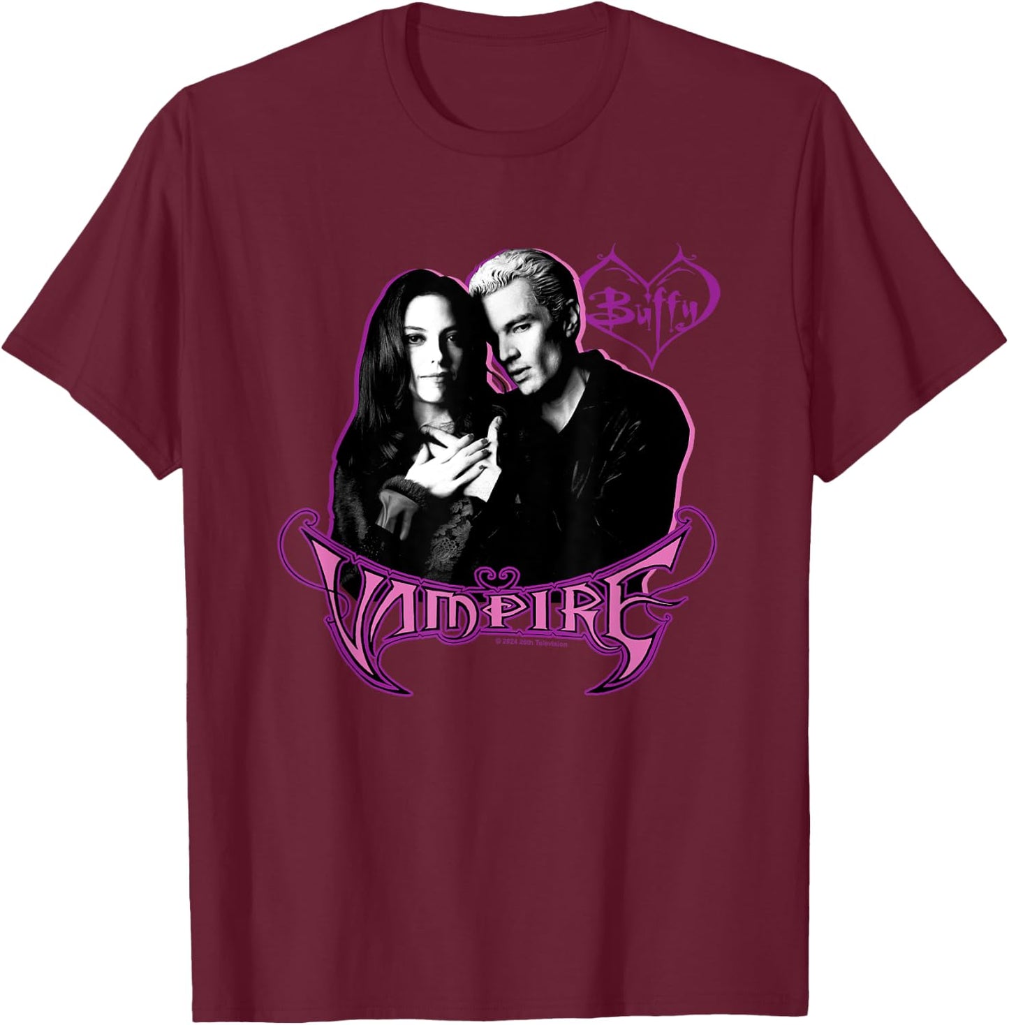 Buffy The Vampire Slayer Spike & Drusilla Nouveau Portrait T-Shirt - T-Shirt | Maroon