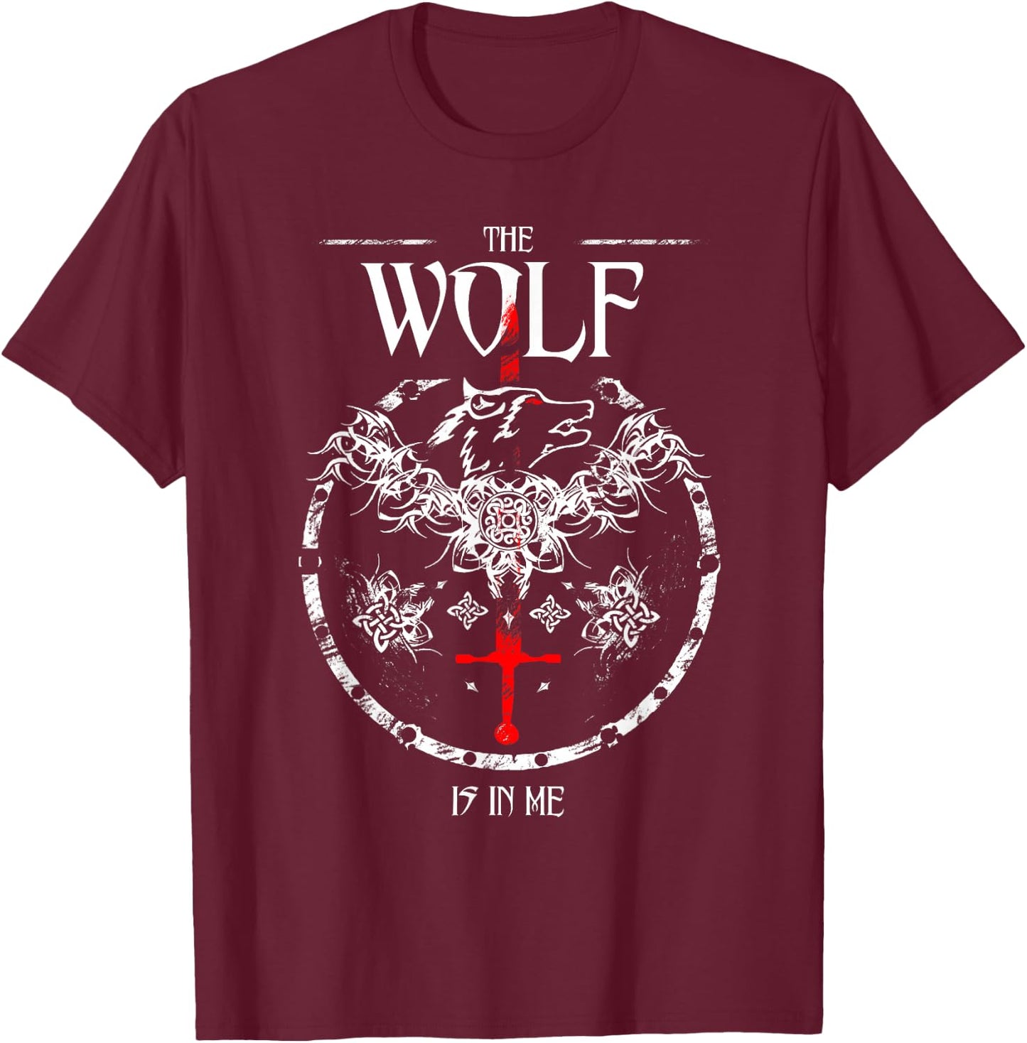 Toss A Coin Shirt Wolf Graphic Shirt Mystery Shirts Gamer T-Shirt - T-Shirt | Maroon