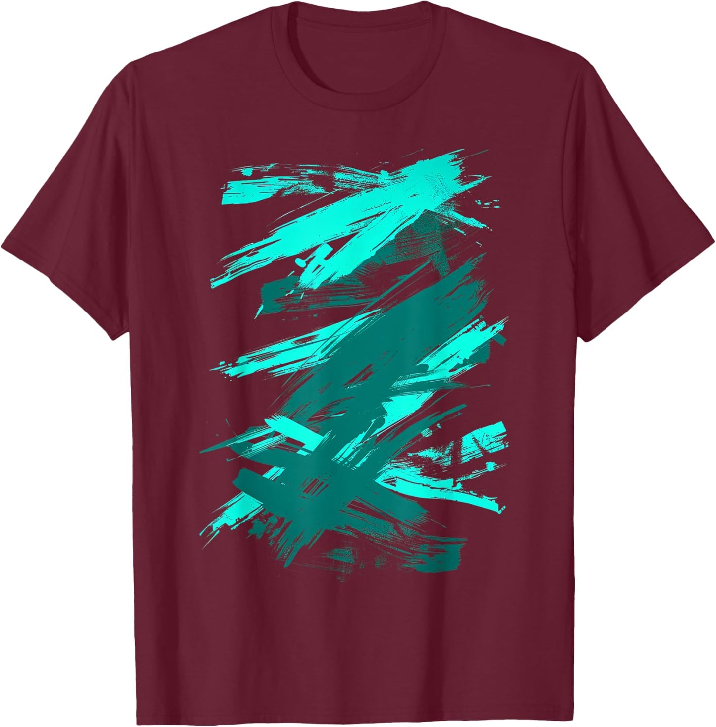 LumaThread -Adults Teal & Black Graphic T-Shirt - T-Shirt | Maroon