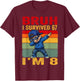 Bruh I Survived 67 Now I'm 8 Dabbing Boy 8th Birthday Gifts T-Shirt - T-Shirt | Maroon