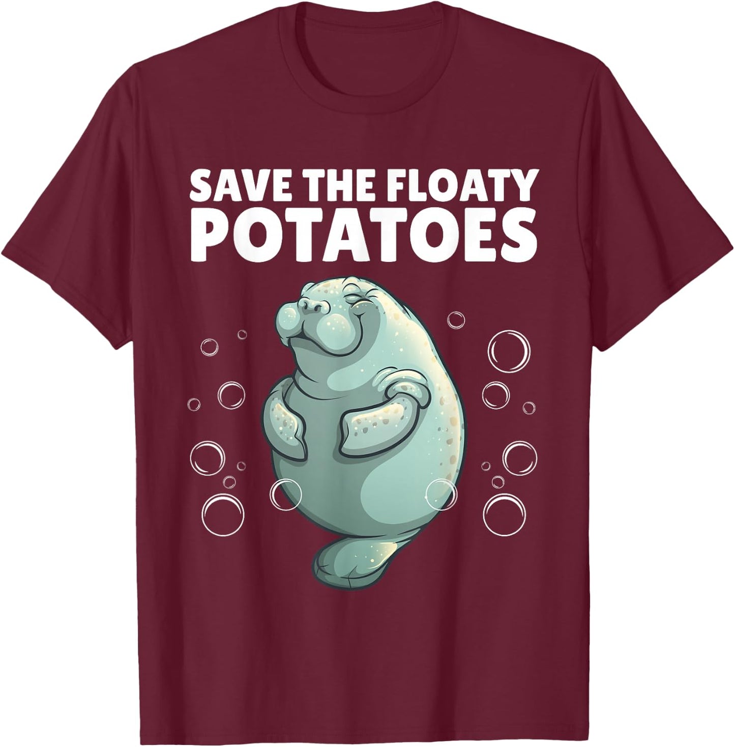 Cool Manatee Design Women Kids Sea Cow Manatee Lover T-Shirt - T-Shirt | Maroon