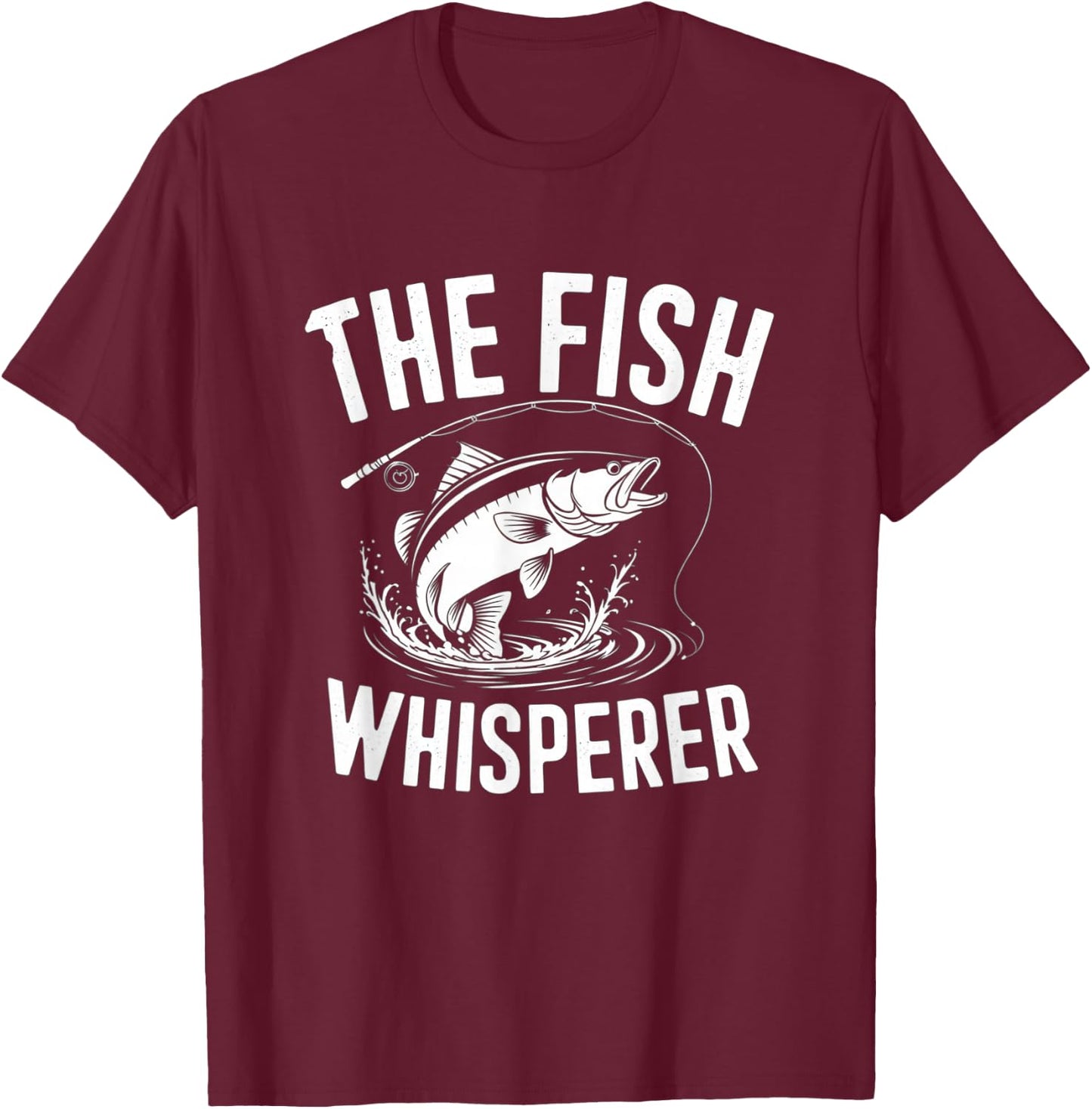 The Fish Whisperer Master Angler Artwork T-Shirt - T-Shirt | Maroon
