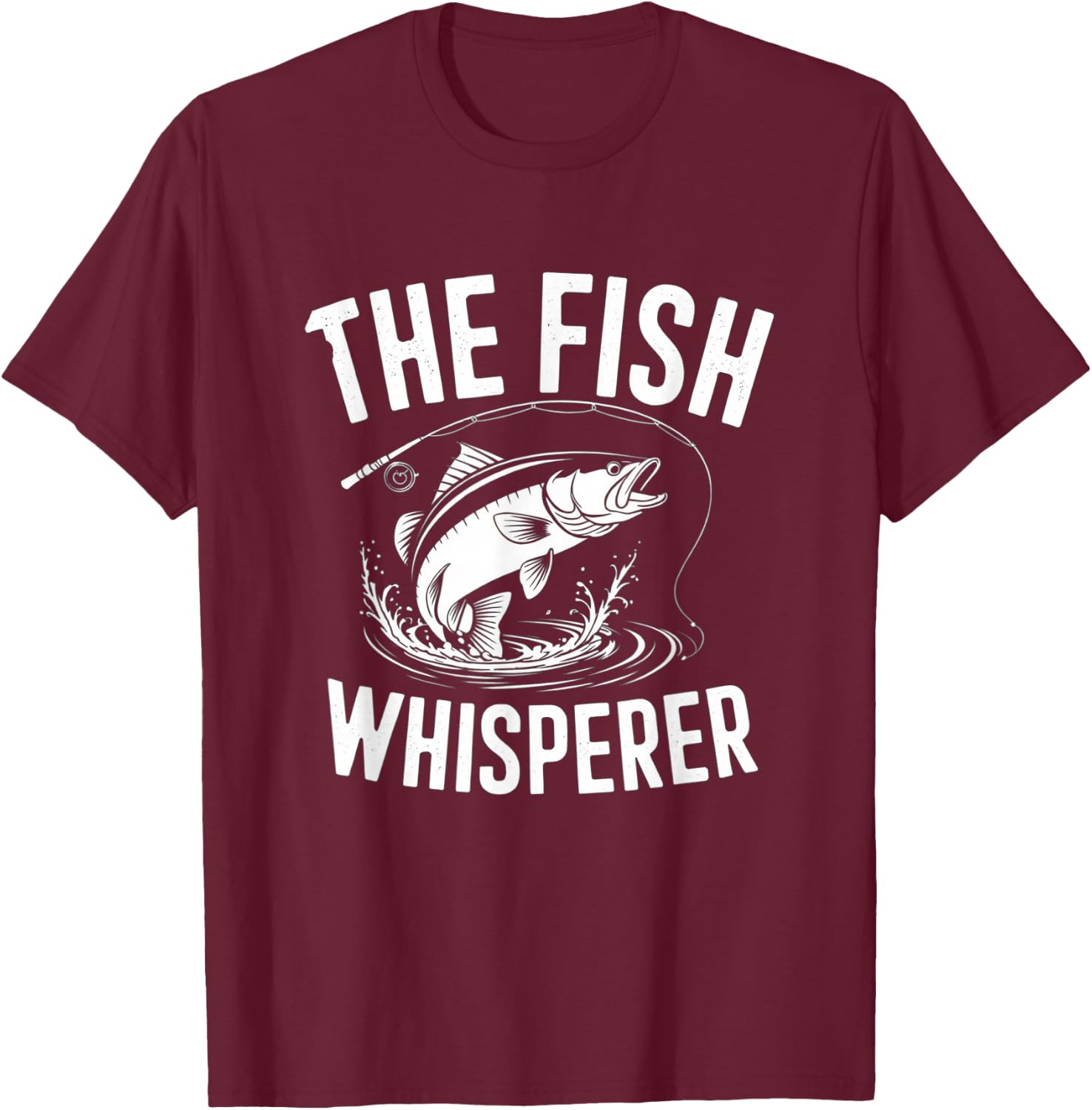 The Fish Whisperer Master Angler Artwork T-Shirt - T-Shirt | Maroon