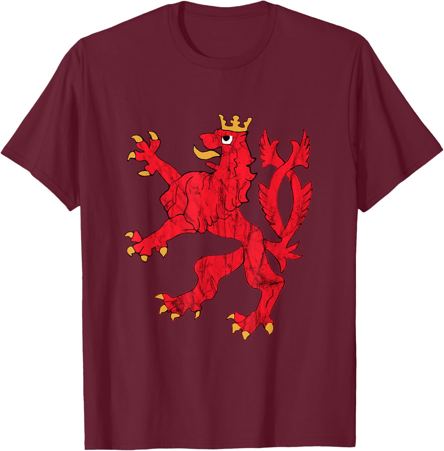 Red Lion Coat of Arms of Luxembourg Luxembourg Letzebuerg T-Shirt - T-Shirt | Maroon