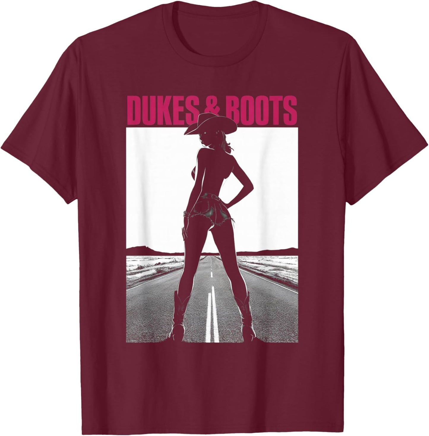 Dukes and Boots Cool Daisy Cowgirl Chick T-Shirt - T-Shirt | Maroon
