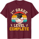 1st Grade Level Complete Baseball Boy Last Day Of School T-Shirt - T-Shirt | Maroon