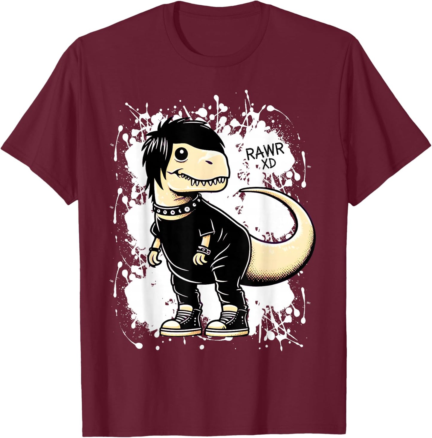 Rawr XD Scene Kid Dinosaur Funny T-Shirt - T-Shirt | Maroon