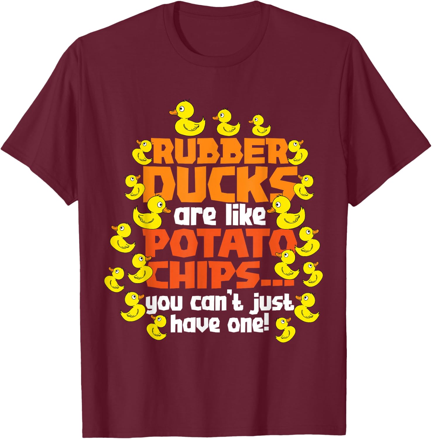 Duck Lover Art Men Women Boys Girls Rubber Duck Funny Ducks T-Shirt - T-Shirt | Maroon
