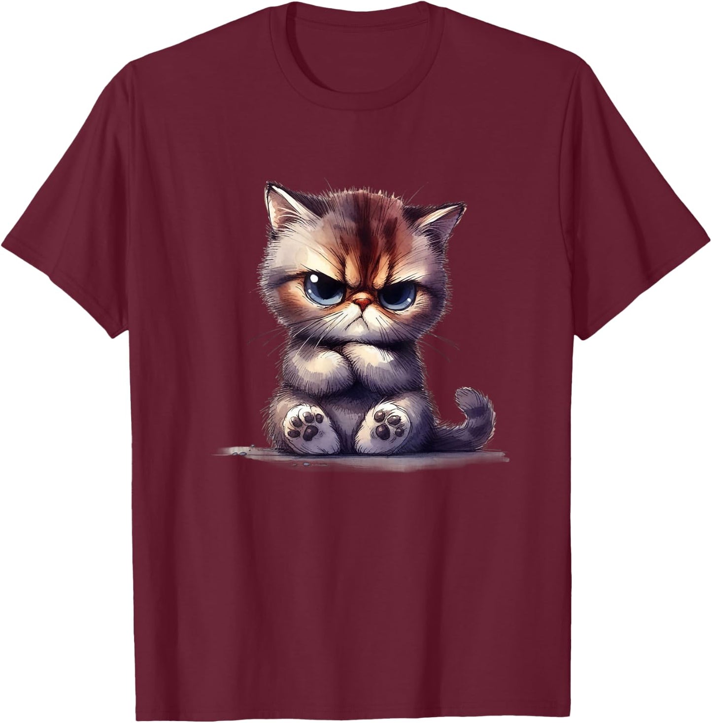 Funny Animals Grumpy Cats T-Shirt - T-Shirt | Maroon
