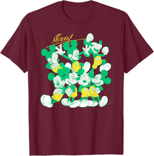 Disney Mickey Mouse Retro Classic Poses T-Shirt - T-Shirt | Maroon