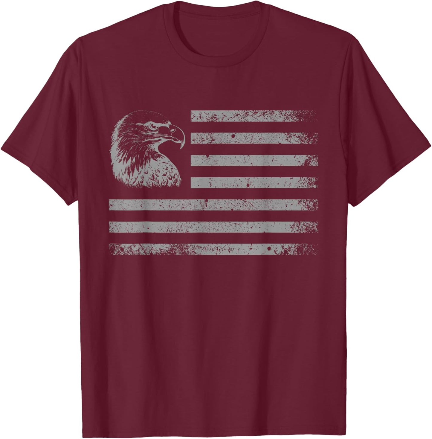 American Flag Patriotic Eagle 4th of July USA Flag Graphic T-Shirt - T-Shirt | Maroon