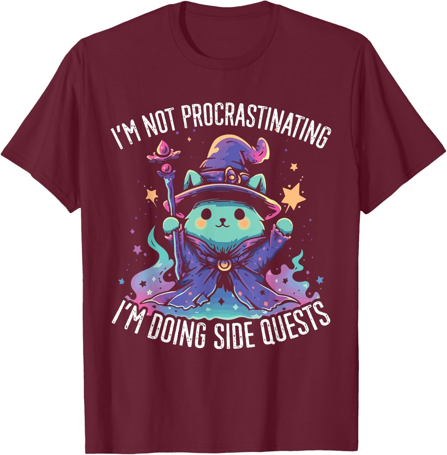 Side Quests Procrastinator MMORPG MMO RPG Video Game T-Shirt - T-Shirt | Maroon