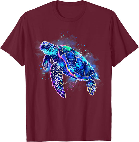 Sea Turtle Sea Ocean Animal Sea Turtle Lover Artwork Motif T-Shirt - T-Shirt | Maroon