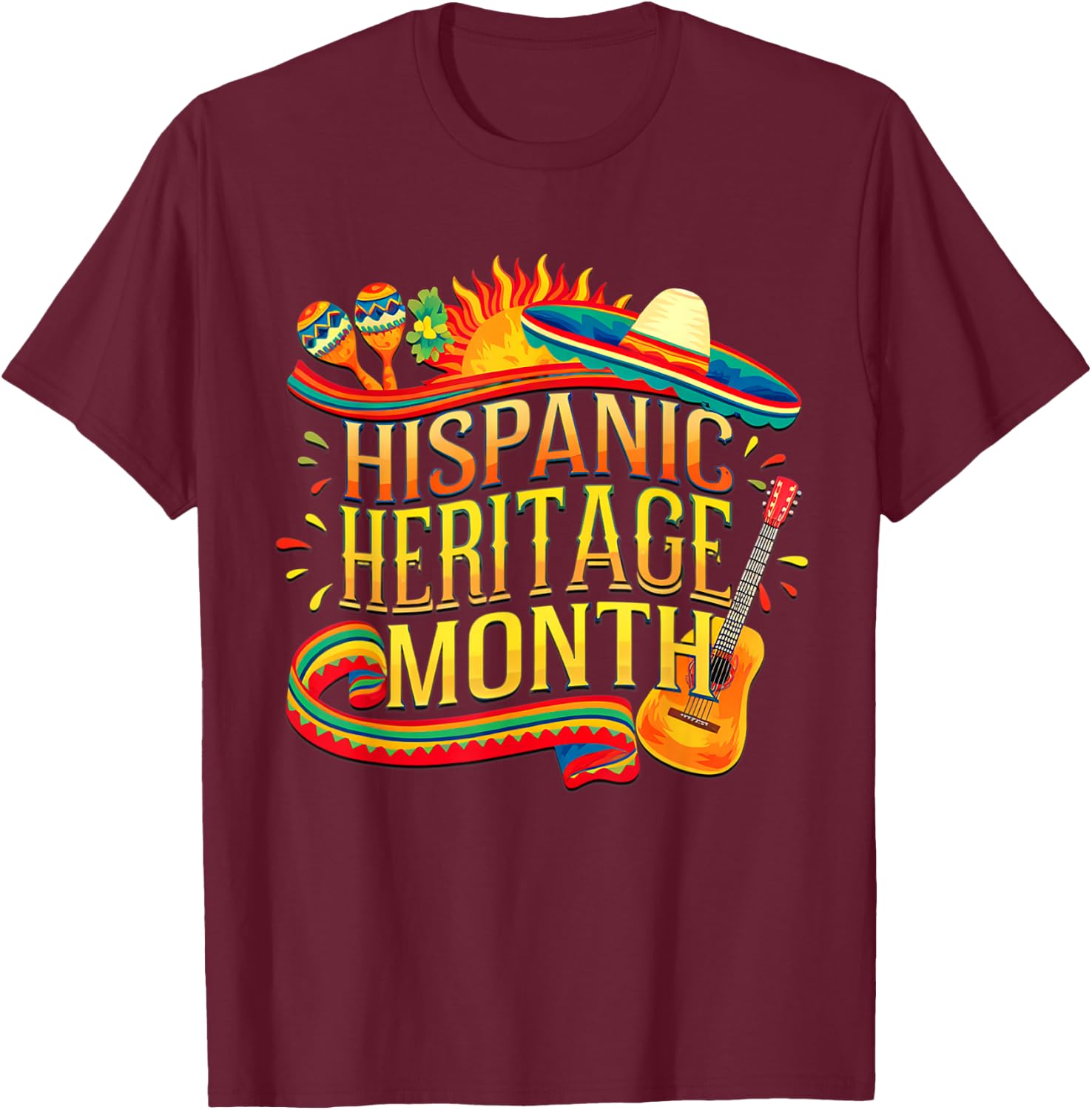 National Hispanic Heritage Month Celebrate Women T-Shirt - T-Shirt | Maroon