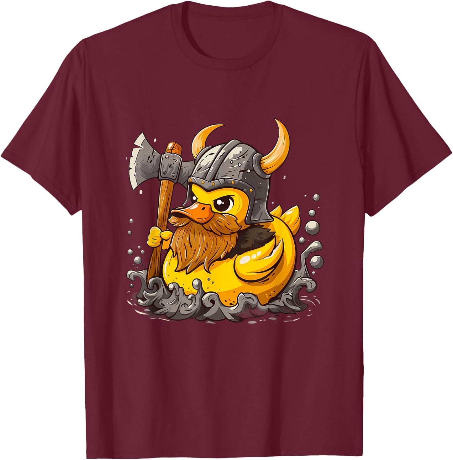 Rubber Duck Viking Duck Viking Helmet Rubber Duckling T-Shirt - T-Shirt | Maroon