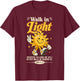 Walk in Light Sun Bible Verse John 8:12 Aesthetic Christian T-Shirt - T-Shirt | Maroon
