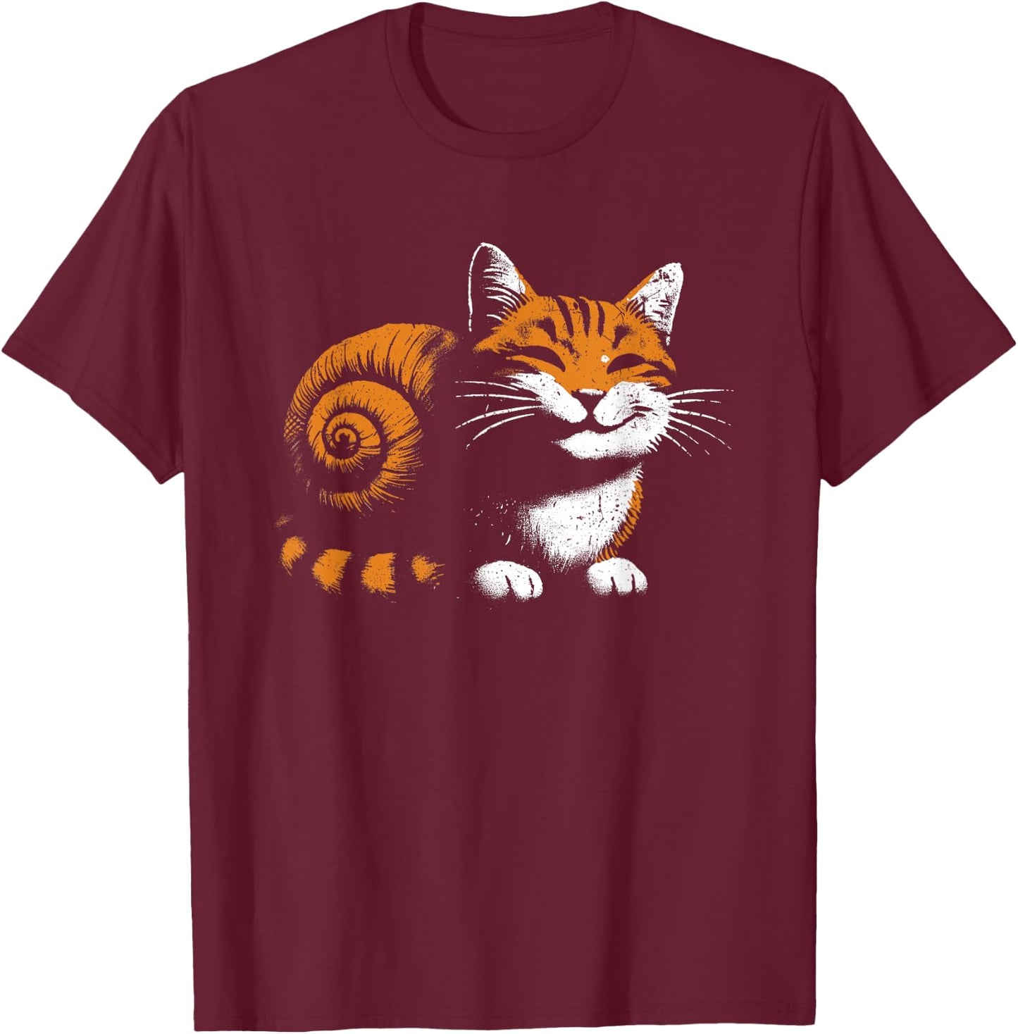 Cat Snail - Vintage Funny Graphic 2 in 1 Cat Snail Lover T-Shirt - T-Shirt | Maroon
