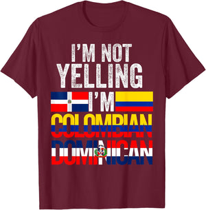 Half Colombian Half Dominican Flag 1/2 Heritage Pride T-Shirt - T-Shirt | Maroon