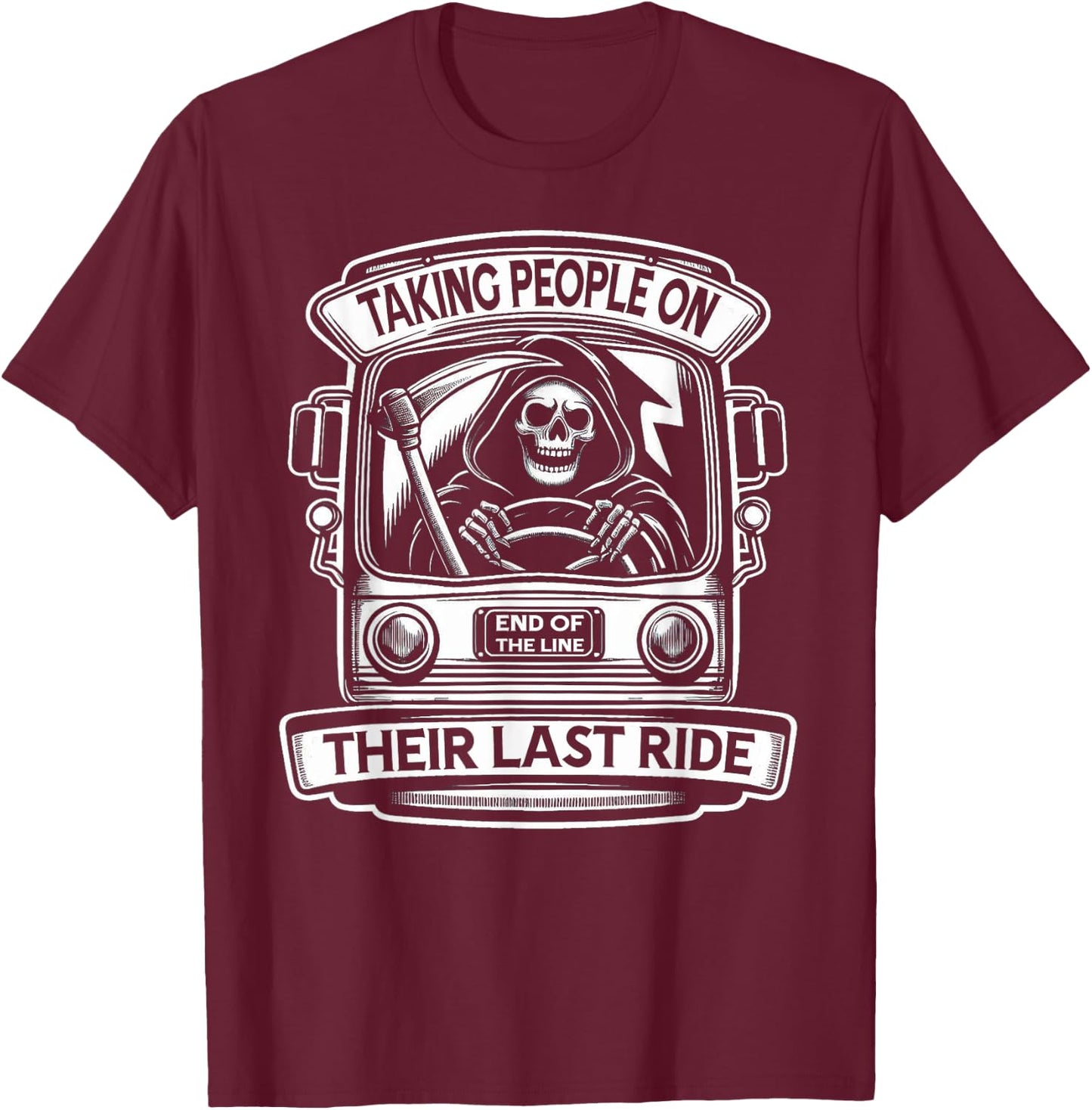 Bus Driver Halloween T-Shirt - T-Shirt | Maroon