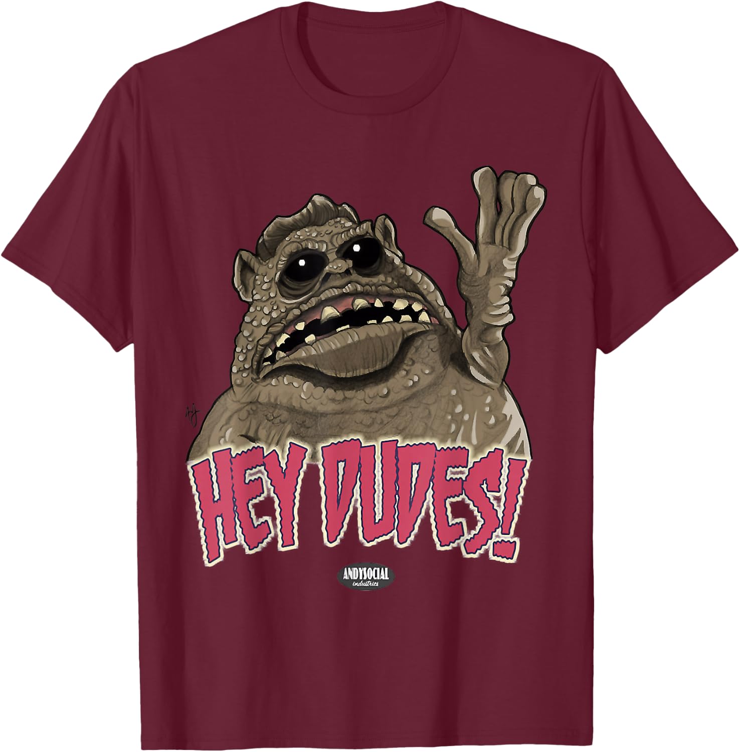 Nab1804 -Adults Grey Cartoon Animal Retro - Small - Call Me Chet, Weird Chet T-Shirt - T-Shirt | Maroon