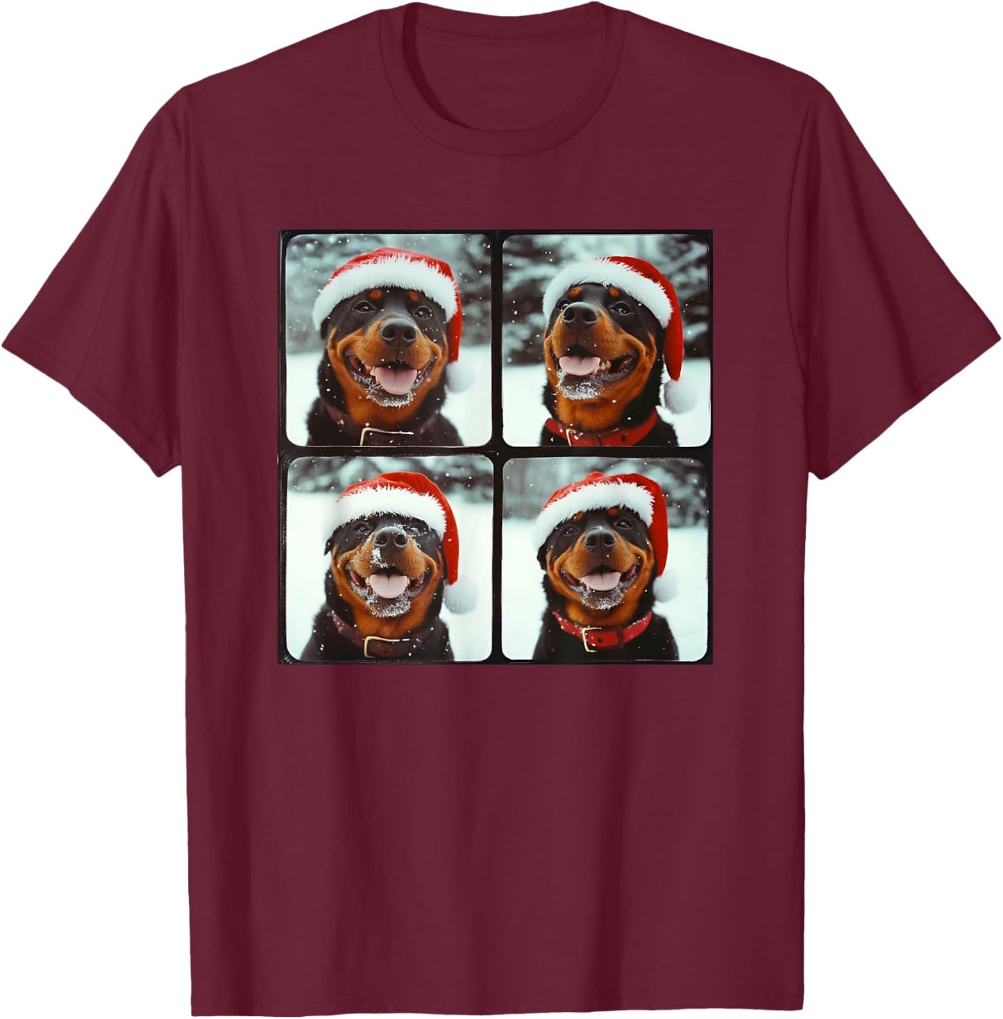 Rottie Dog Winter Wonderland Christmas Rottweiler Women Kids T-Shirt - T-Shirt | Maroon