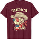 Funny USA Merica Cat 4th of July Patriotic America Men Women T-Shirt - T-Shirt | Maroon