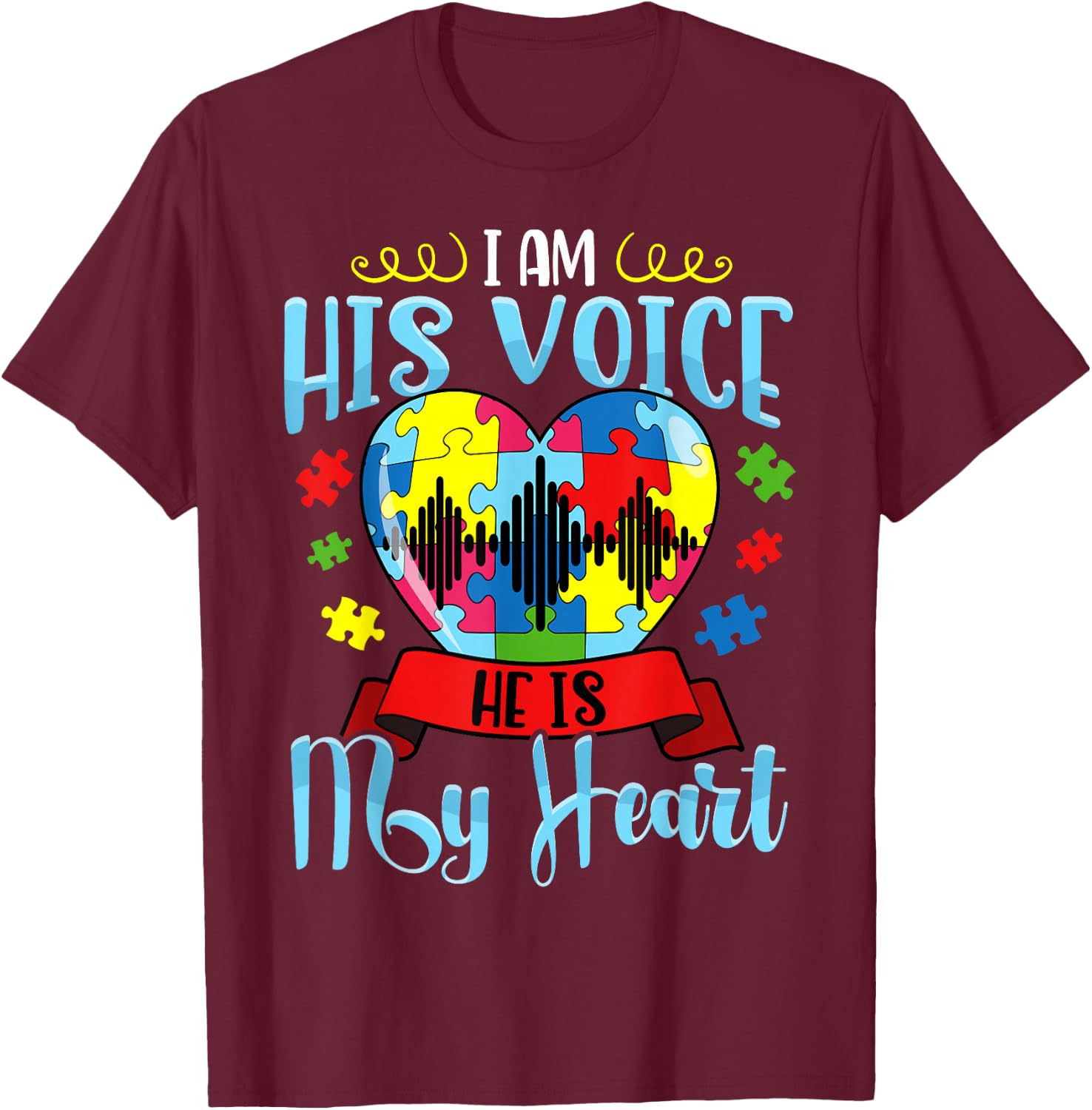 Autism Mom Shirt Autism Awareness Shirt Cute T-Shirt - T-Shirt | Maroon