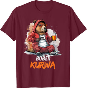 Bober Kurwa T-Shirt - T-Shirt | Maroon