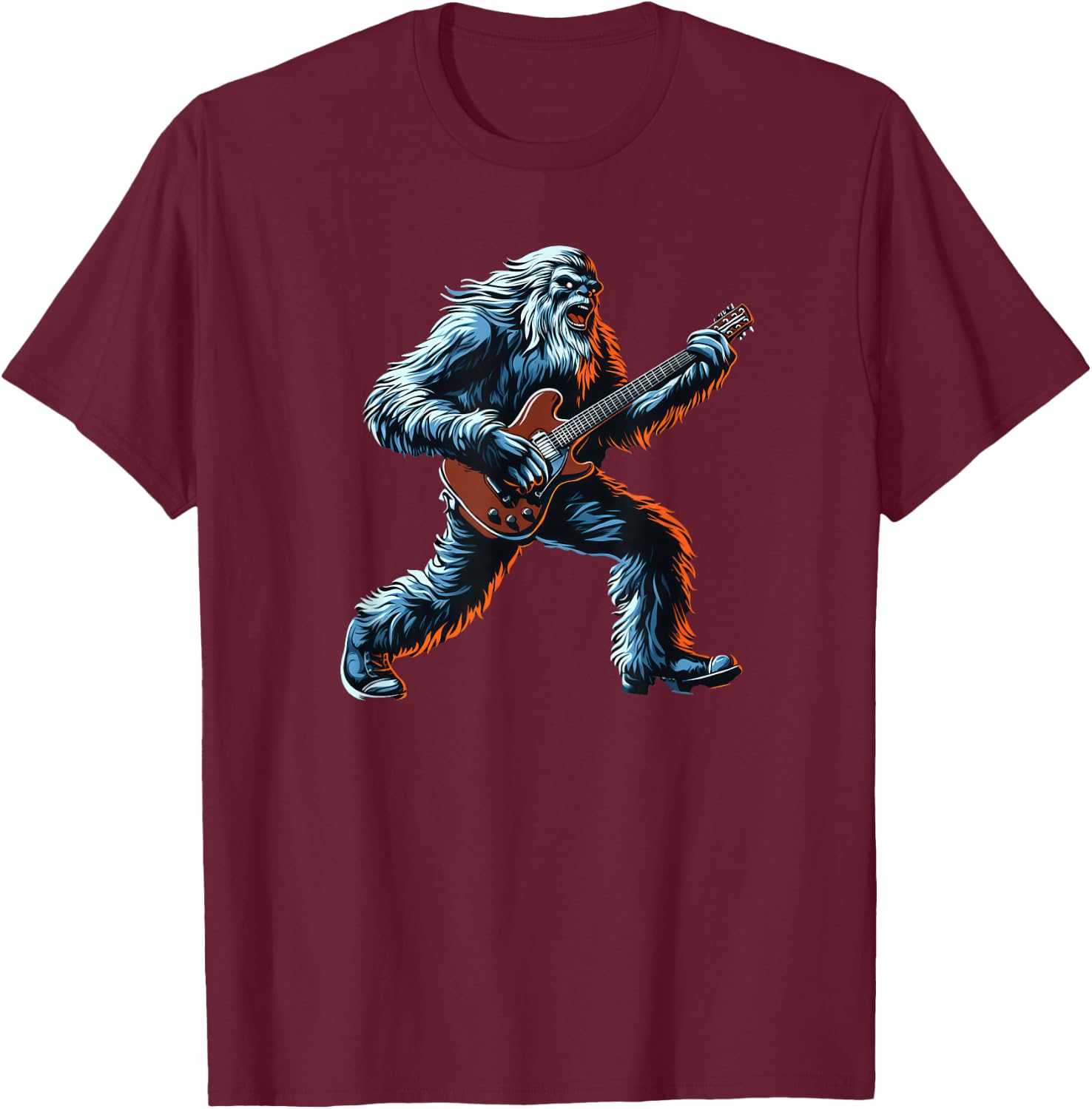 Funny Bigfoot Sasquatch Rock Graphic Cool Big Foot Design T-Shirt - T-Shirt | Maroon