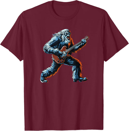 Funny Bigfoot Sasquatch Rock Graphic Cool Big Foot Design T-Shirt - T-Shirt | Maroon