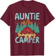 Auntie of Happy Camper 1st Birthday Party Retro Auntie T-Shirt - T-Shirt | Maroon