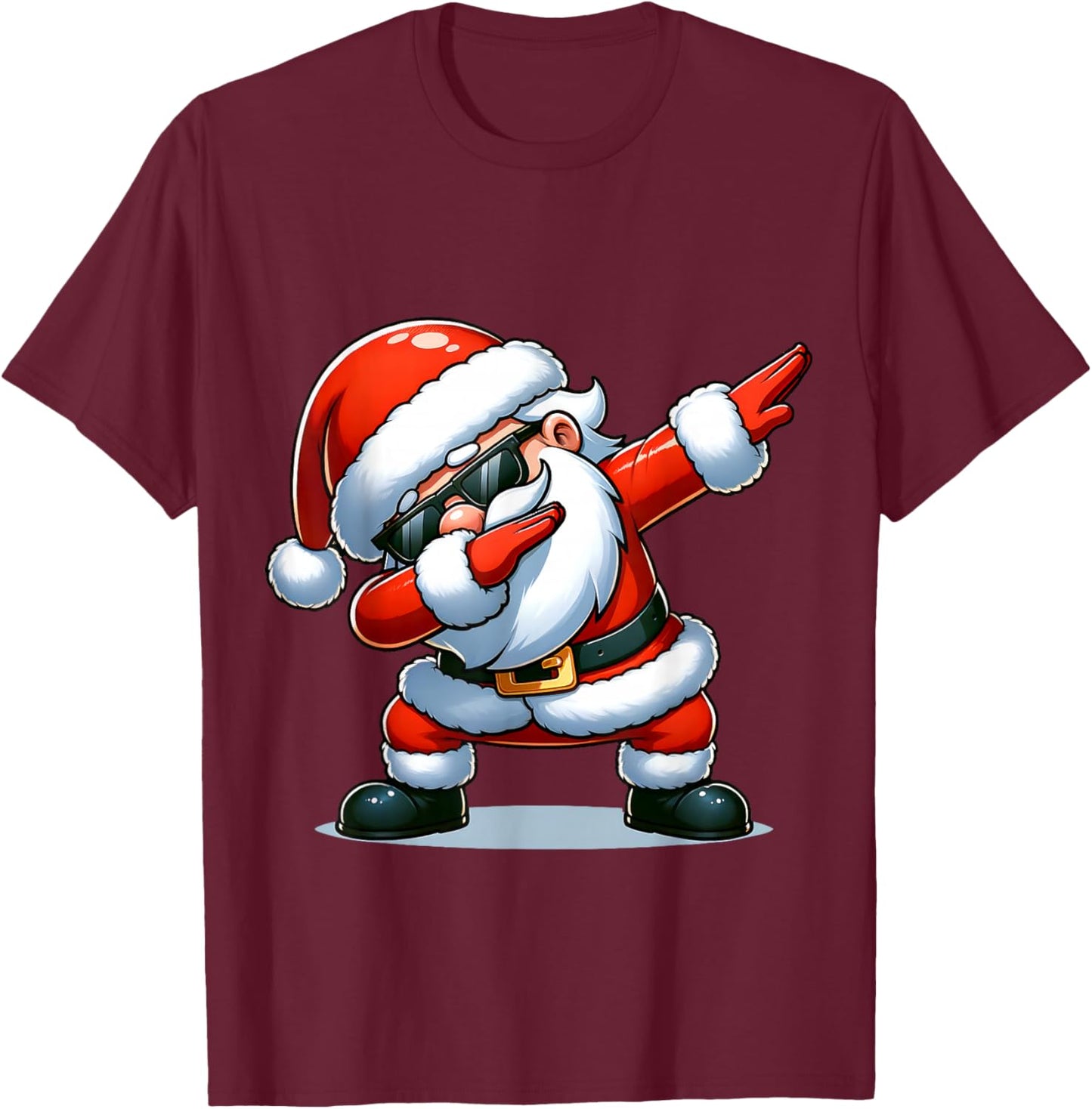 Christmas Santa Dabbing Boys Santa Xmas Funny T-Shirt - T-Shirt | Maroon