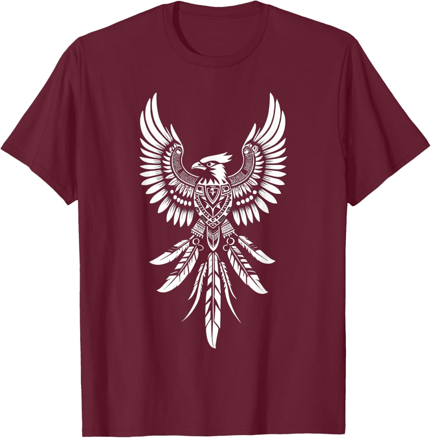 Thunderbird Native American Tribal Art T-Shirt - T-Shirt | Maroon