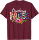 Oncology Nurse Tropical Flowers Summer Hawaii Beach T-Shirt - T-Shirt | Maroon