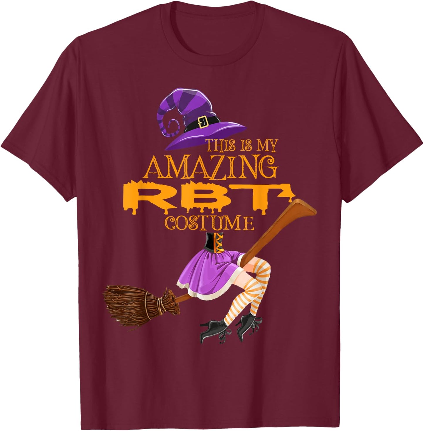 RBT Costume Witch Halloween Registered Behavior Technician T-Shirt - T-Shirt | Maroon