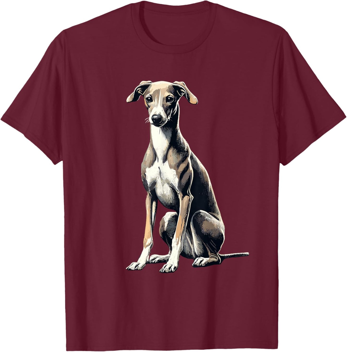 Italian Greyhound Italian Sighthound Iggy T-Shirt - T-Shirt | Maroon
