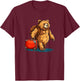 Sweet Traveling Bear with Suitcase for a Cheerful Look T-Shirt - T-Shirt | Maroon