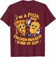 I'm a Pizza and Chicken Nuggets Kind of Guy Funny Cartoon T-Shirt - T-Shirt | Maroon