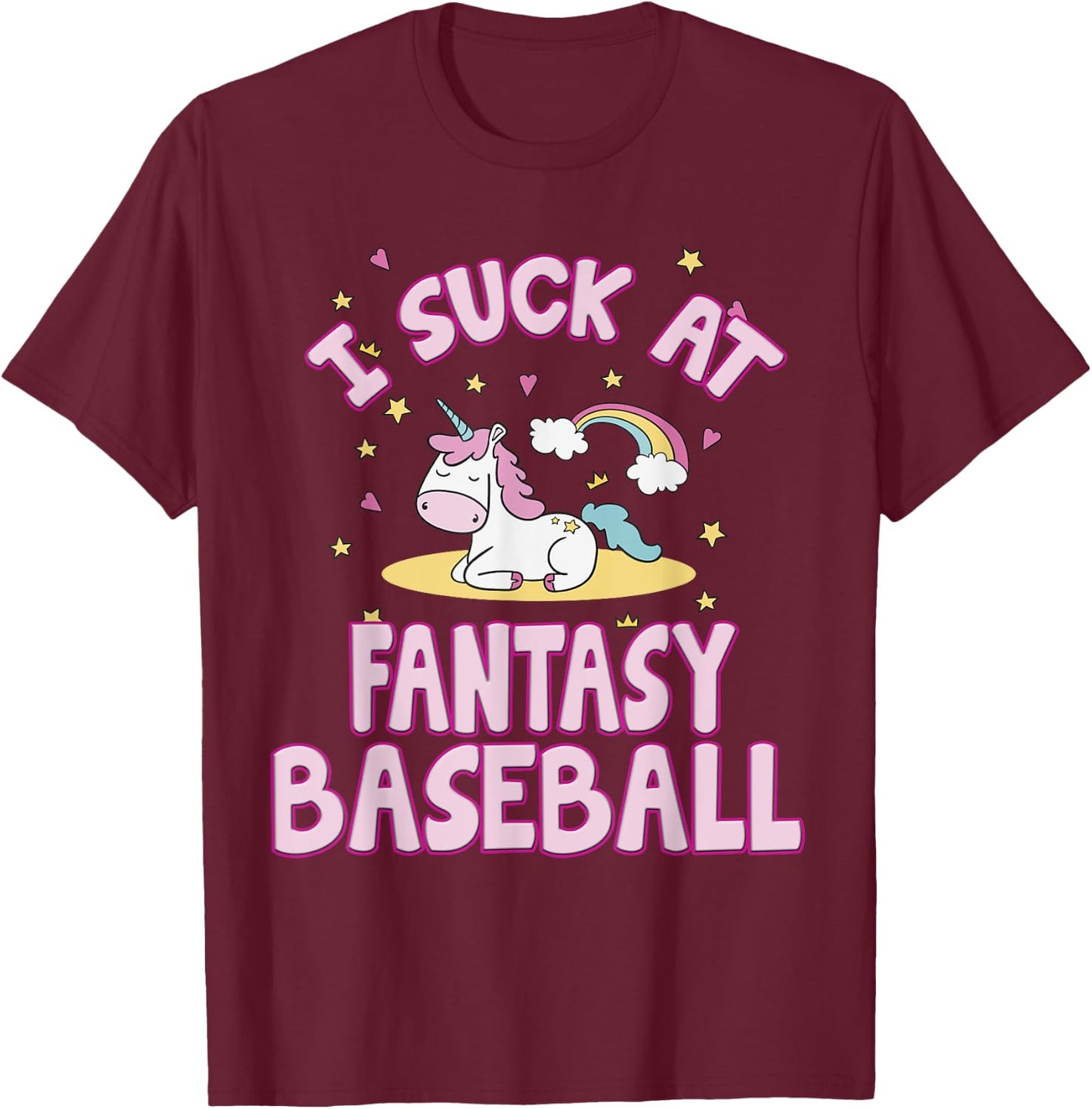 I Suck At Fantasy Baseball Draft Party T-Shirt - T-Shirt | Maroon