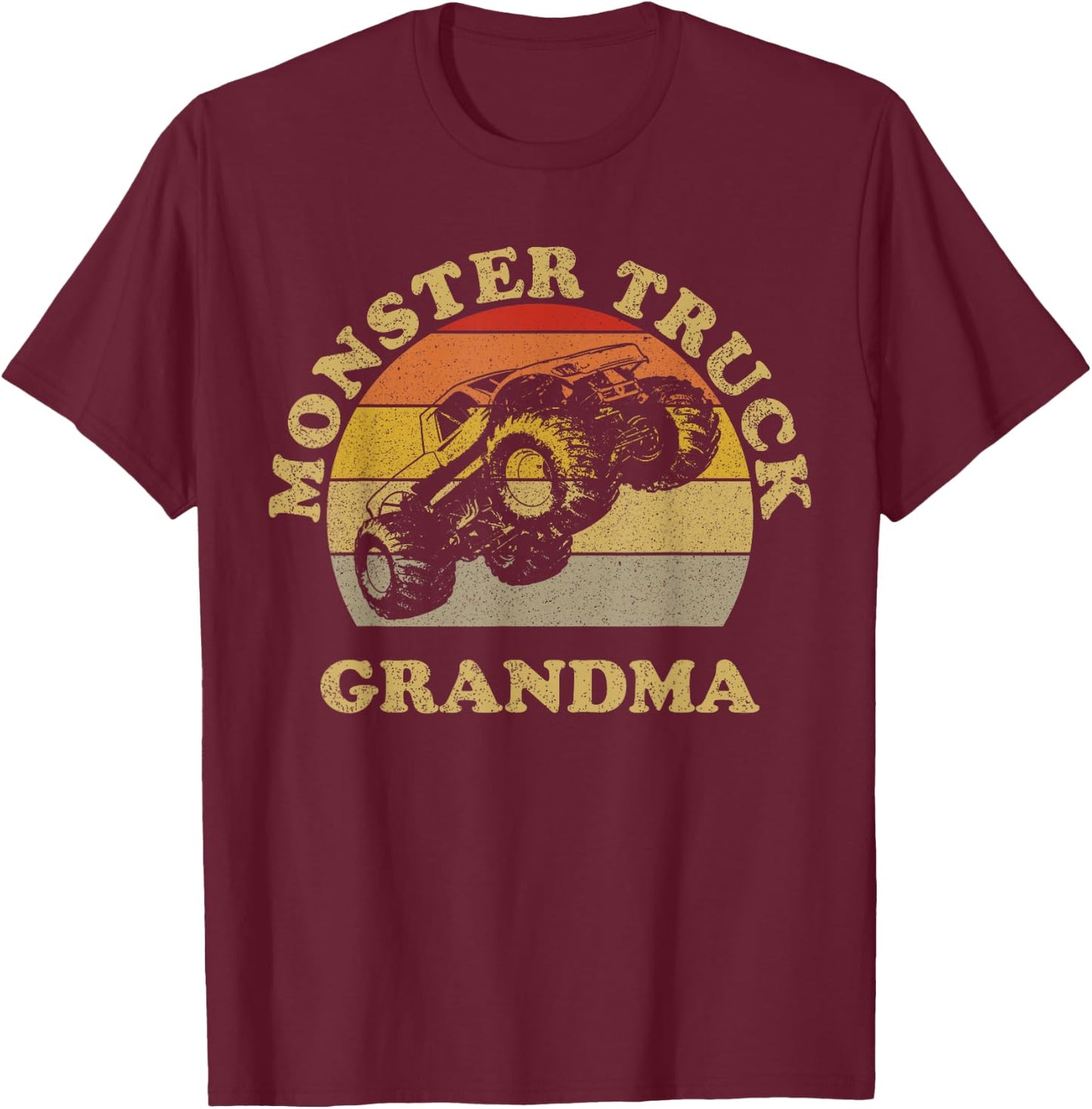 Vintage Monster Truck Shirt Monster Truck Grandma Retro T-Shirt - T-Shirt | Maroon